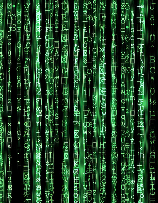 Computer Matrix Style Lines of Code Wall Mural. Science Fiction Decor. #6430