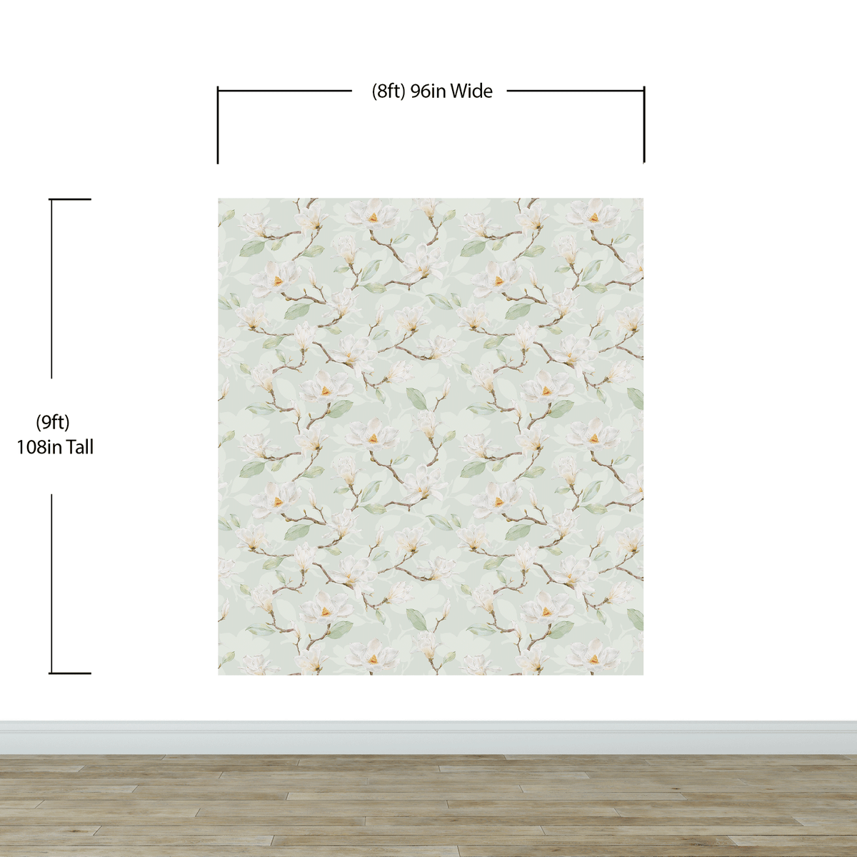 White Magnolia Wall Mural Peel and Stick Wallpaper. #6477