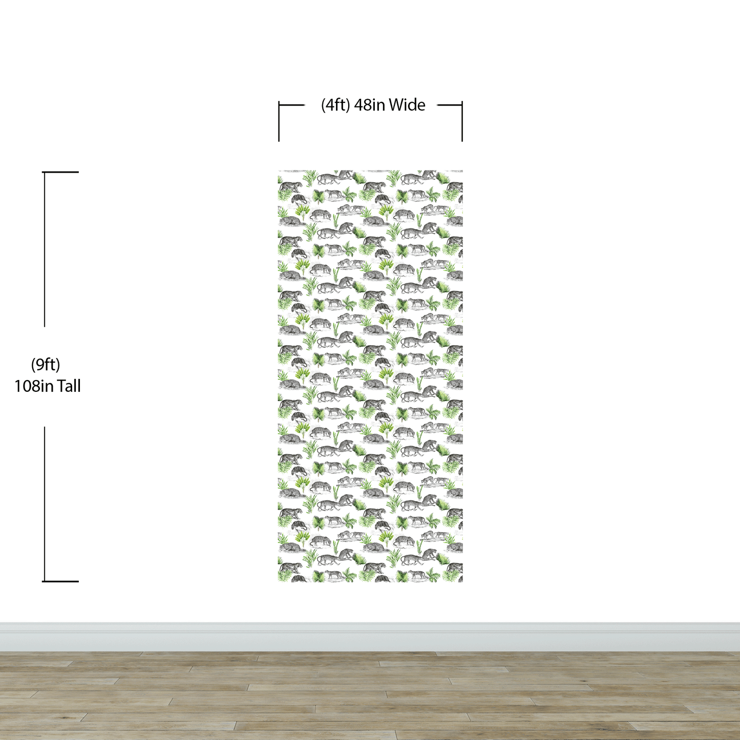 Tiger and Leopard Wallpaper Pattern. Safari Animal Print Wall Mural. #6478