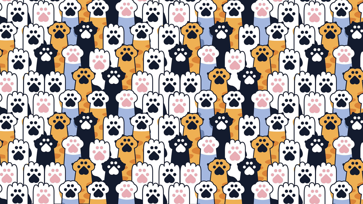 Cat Paws Pattern Wallpaper - Adorable Decor for Kid's and Nursery Rooms #6576