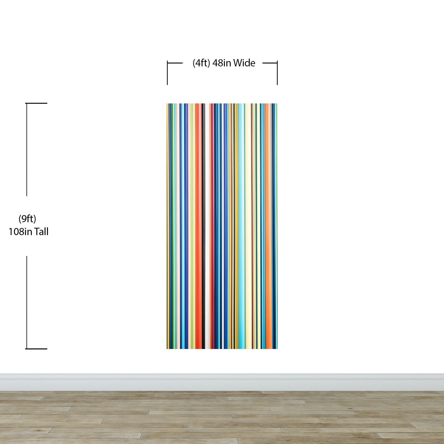 Vertical Line Color Stripes Wallpaper. Bright Rainbow Color Lines Wall Mural. #6597