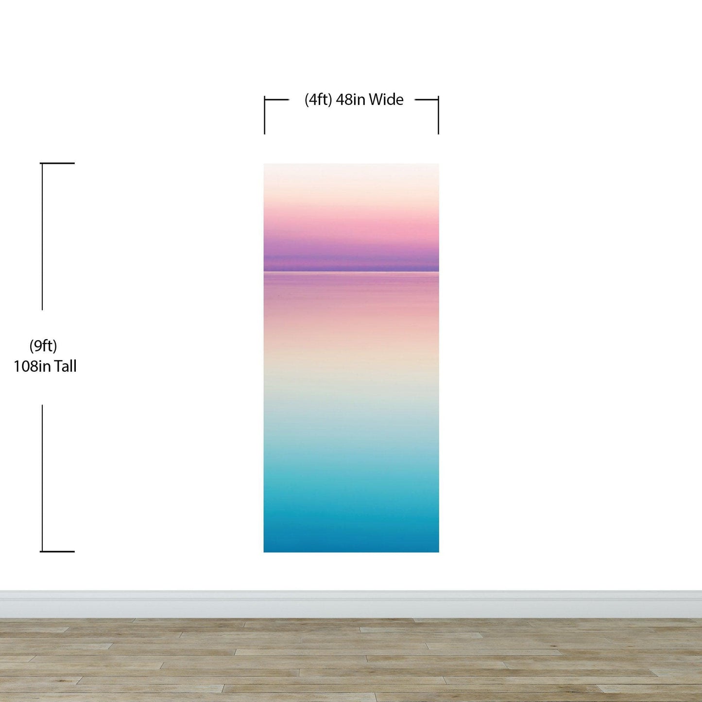 Pastel Pink Sunset Ocean Wallpaper Mural - Tropical Calm Waters. #6603