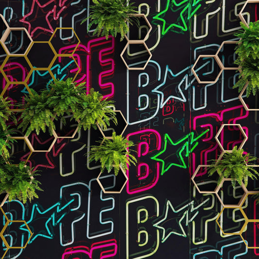Neon Bape Brand Lights Wallpaper Mural. Streetwear Hype Beast Aesthetics. #6604