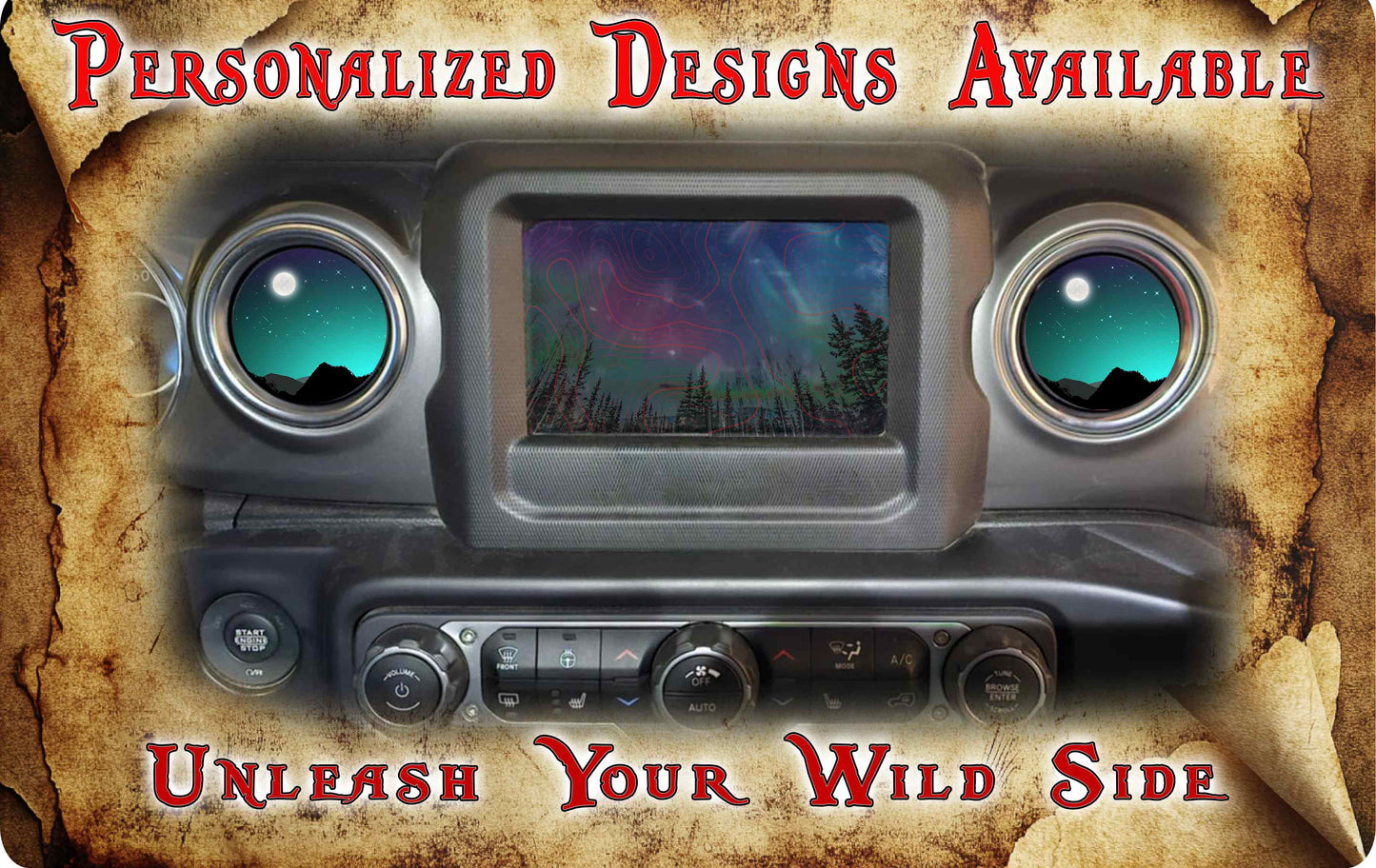 Steering wheel decal Mountain night sky 223