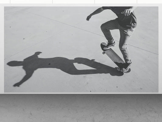 Black and White Skateboard Urban Wall Mural. #7066