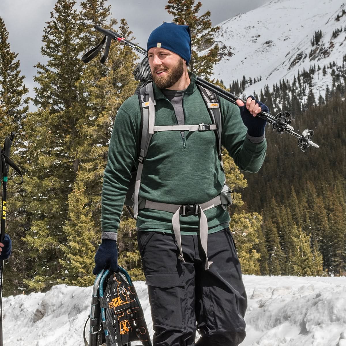 Midweight Men's Wool 1/4 Zip - 100% Merino Wool