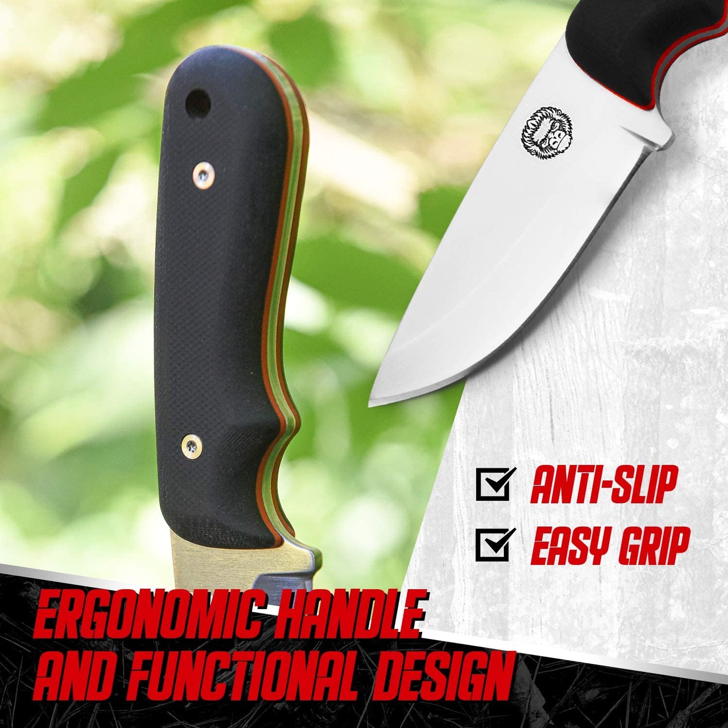"THE REDLINE" FULL TANG SURVIVAL NECK KNIFE WITH G10 HANDLE