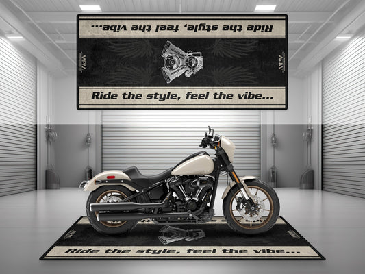 MPM Motorcycle Mat for Cruiser Motorcycle "Ride The Style, Feel The Vibe" - MM7306