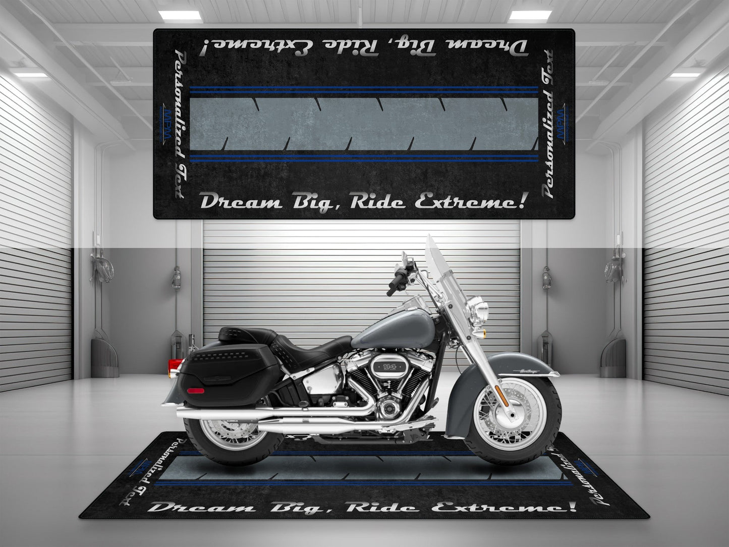 MPM Motorcycle Mat for Cruiser Motorcycle "Dream Big, Ride Extreme" - MM7310