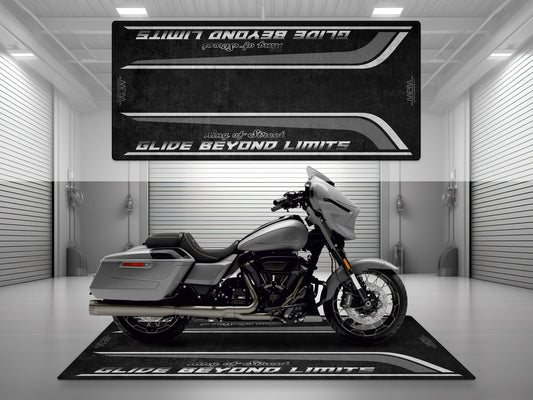 MPM Motorcycle Mat for Cruiser Motorcycle "Glide Beyond Limits - King of Street" - MM7349