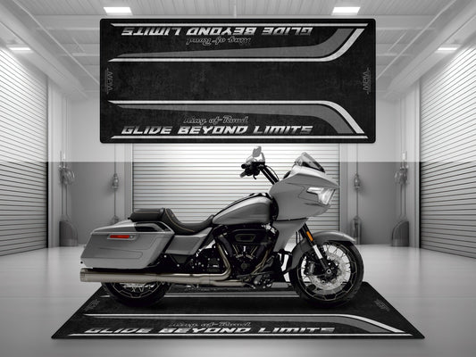 MPM Motorcycle Mat for Cruiser Motorcycle "Glide Beyond Limits - King of Road " - MM7350