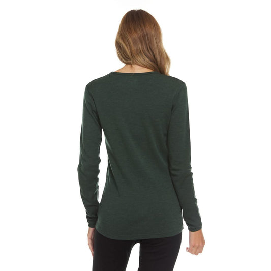 Midweight Women's Wool Crew Top - 100% Merino Wool