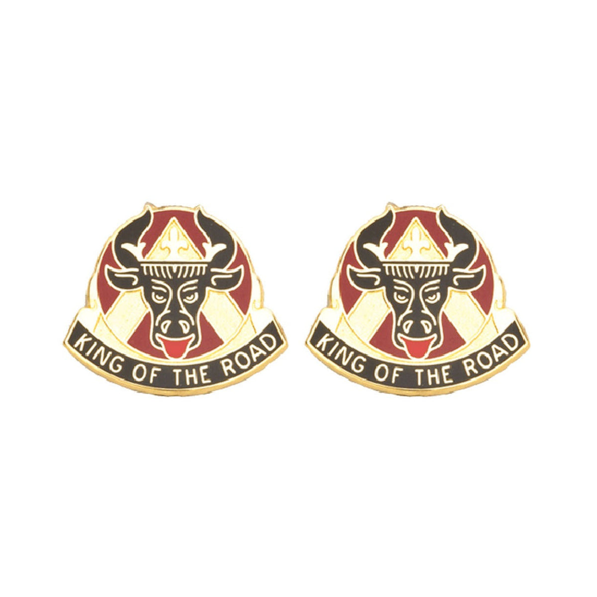 812th TRANSPORTATION BATTALION Distinctive Unit Insignia - Pair - KING OF THE ROAD
