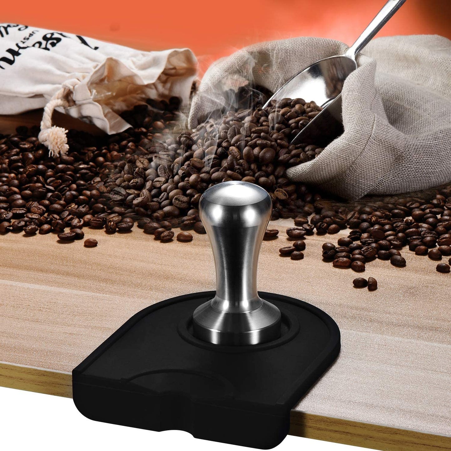 Espresso Coffee Tamping Mat Anit-Slip Black