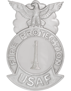 USAF Engineer Fire Badge - Metal CHROME One Bugle