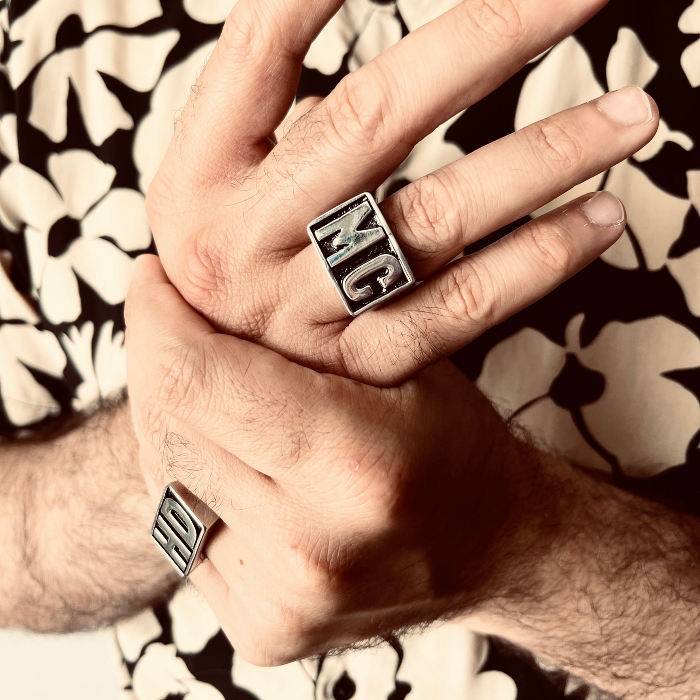 Stainless Steel Motorcycle Club MC Insignia Signet Ring