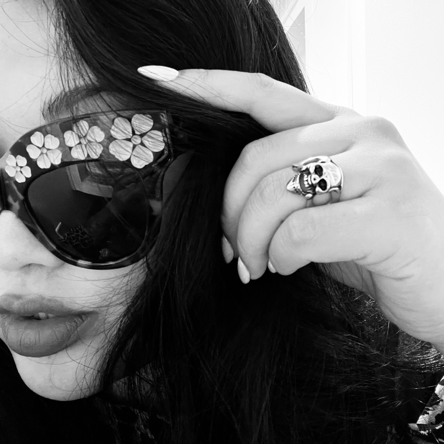 Stainless Steel Polished Skull Unisex Ring