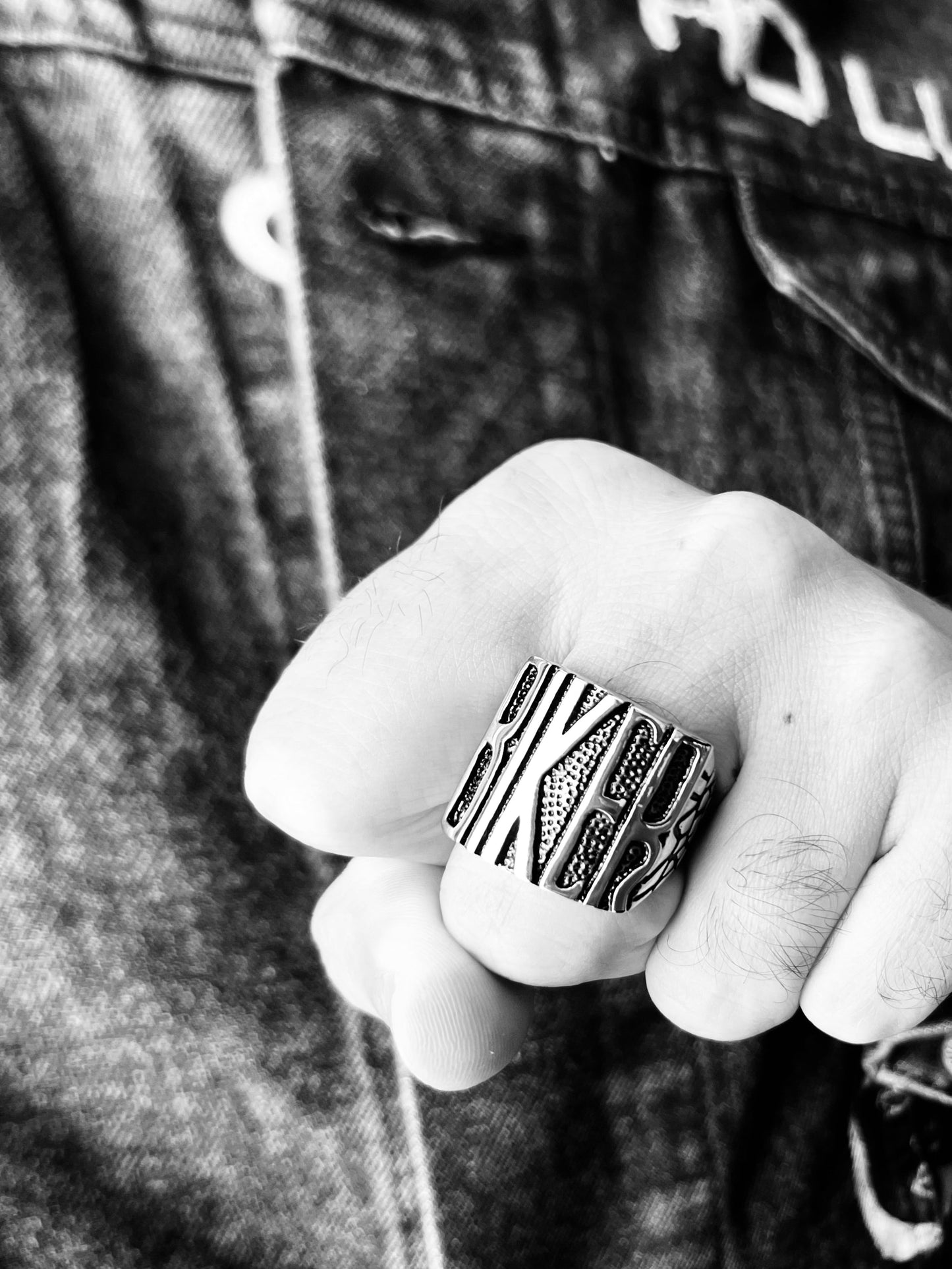 Stainless Steel Polished Men's "BIKER" Ring