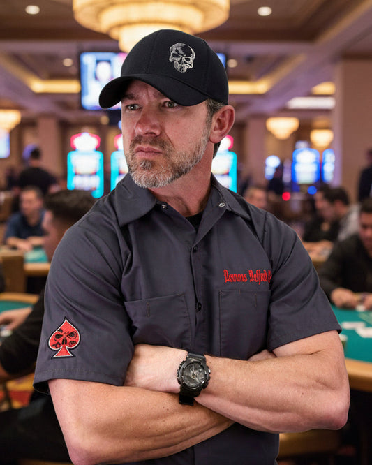 The "Gambler" Embroidered Industrial Shop Shirt