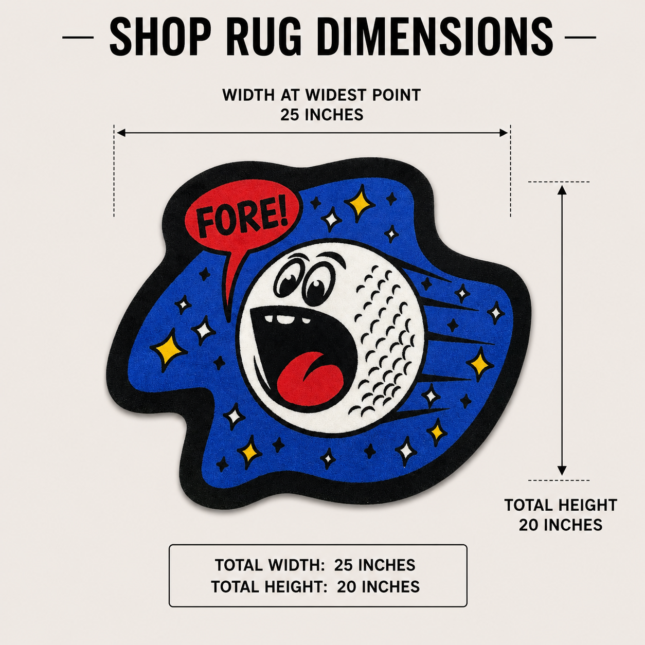Space Ball | Golf Shop Mat Rug | Golf Accessory