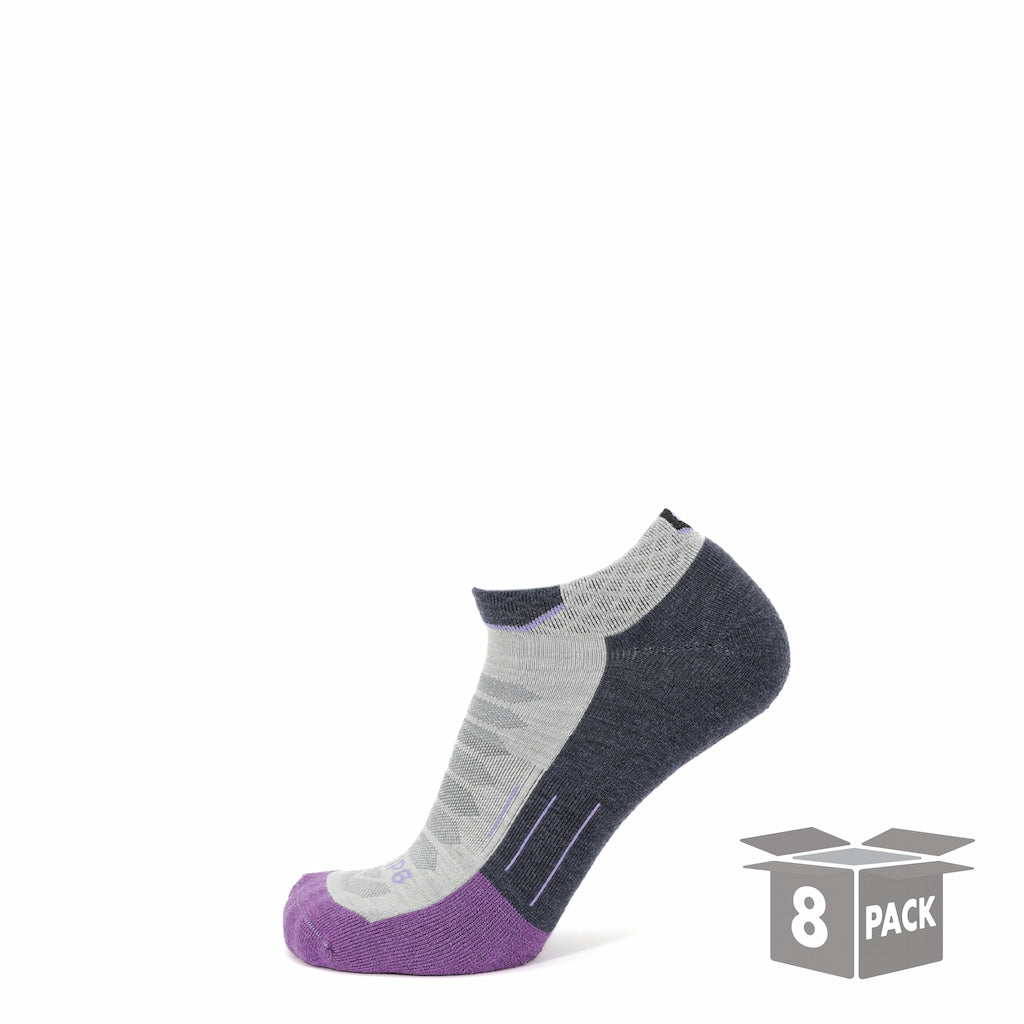8 Pairs Amethyst - Run Ankle Midweight Merino Wool Sock