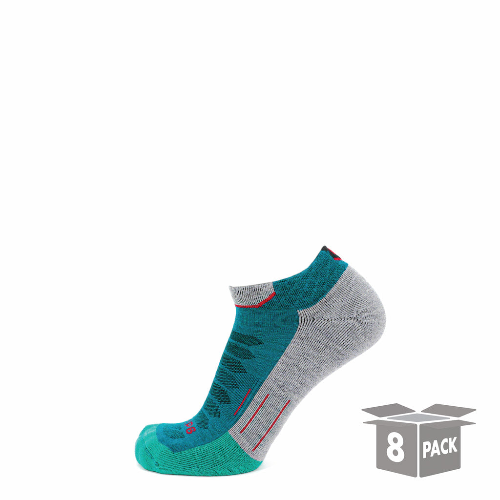 8 Pairs Emerald - Run Ankle Midweight Merino Wool Sock