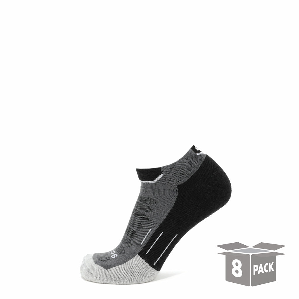 8 Pairs Obsidian - Run Ankle Midweight Merino Wool Sock