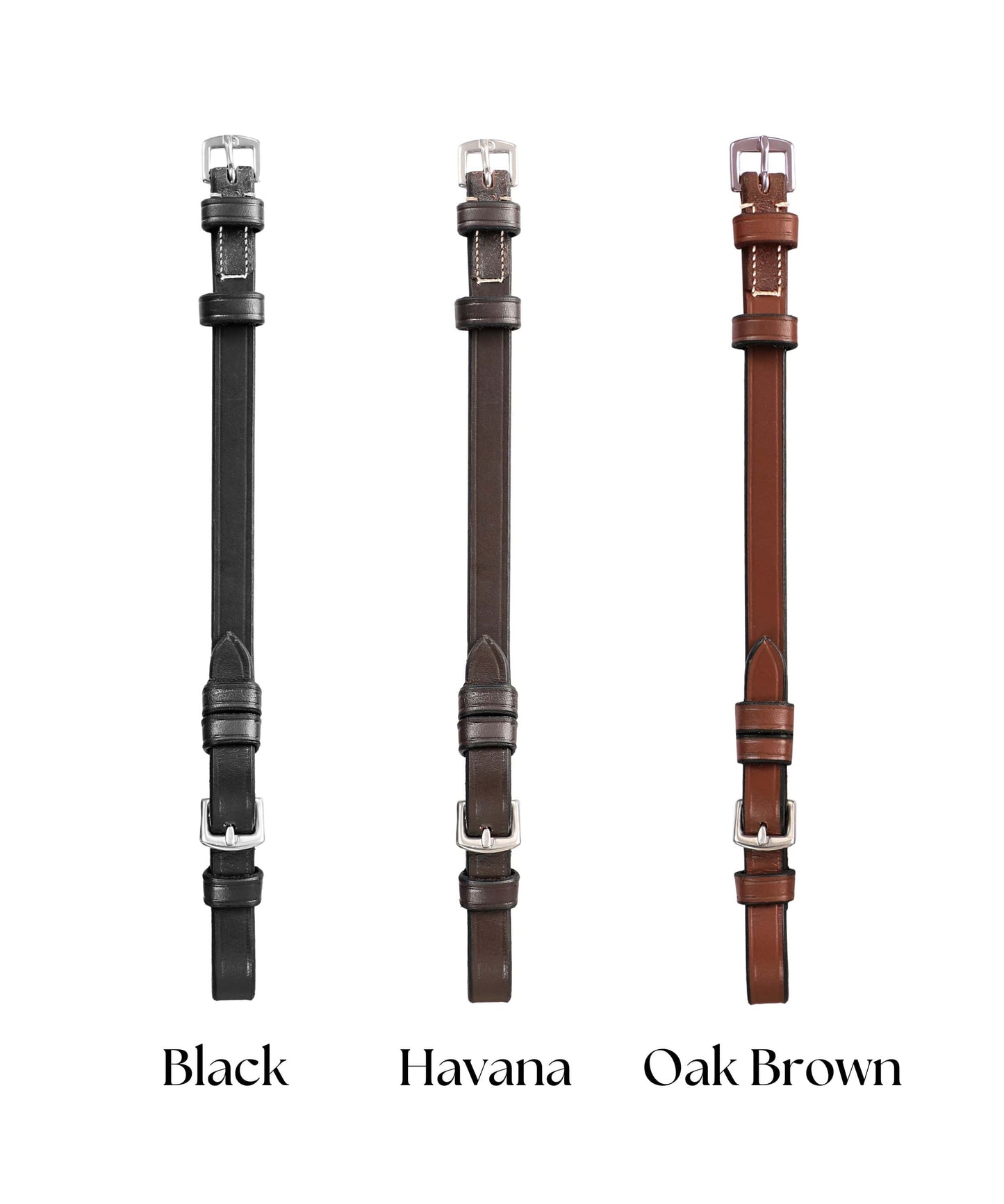 ExionPro Bridle Cheek Pieces With Buckle Fastening - White Stitching