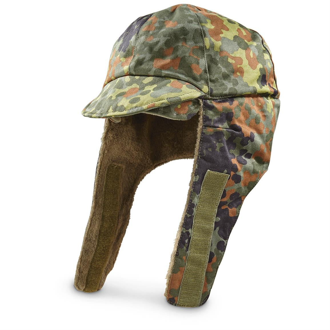91210121-904 GERMAN FLECKTARN WINTER CAP USED (L) (58-59)