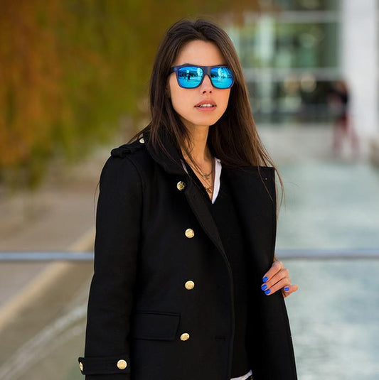 Frosted Retro Flat Top Candy Color Mirrored Lens Sunglasses 8610