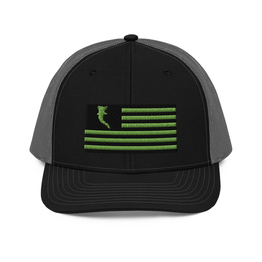 Flag Embroidered Neon Green (Snapback)