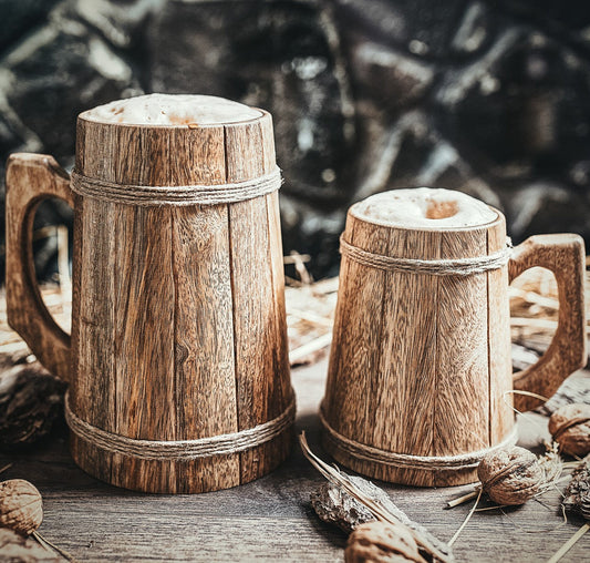 Viking Wooden Tankard – Handcrafted Mango Wood Beer Mug