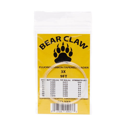 9ft Fluoroflex Fluorocarbon Tapered Leader – 3 Pack