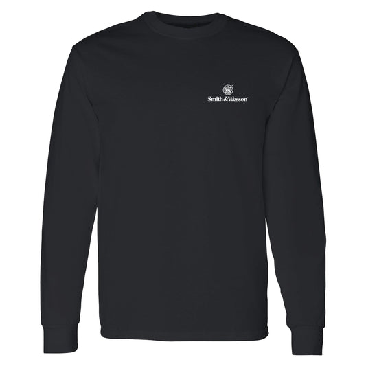Smith & Wesson® Trade Mark Back Print Long Sleeve Tee in Black