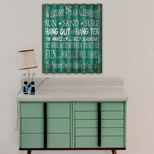 Welcome to the Beach - Corrugated Metal Wall Art