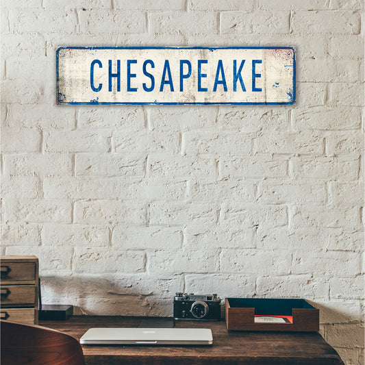 Landmark Classic Custom Signs: Blue Text 1 - Wall Decor