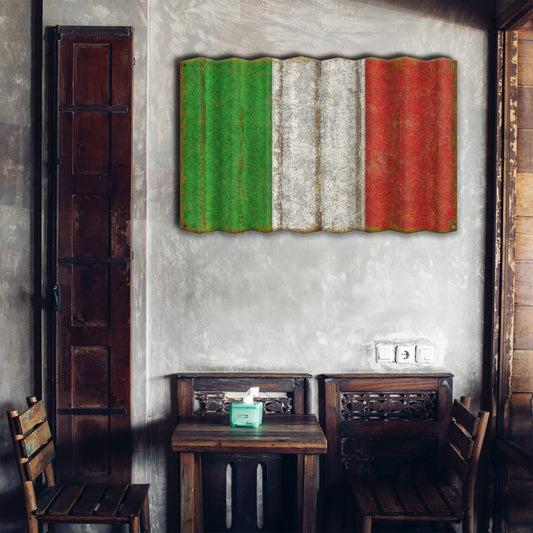 Italian Flag - Corrugated Metal Wall Art