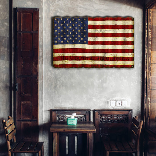 USA Flag: Generic - Corrugated Metal Wall Art