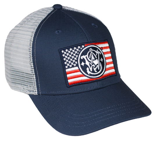 Smith & Wesson® American Flag Patch Ripstop Trucker Cap