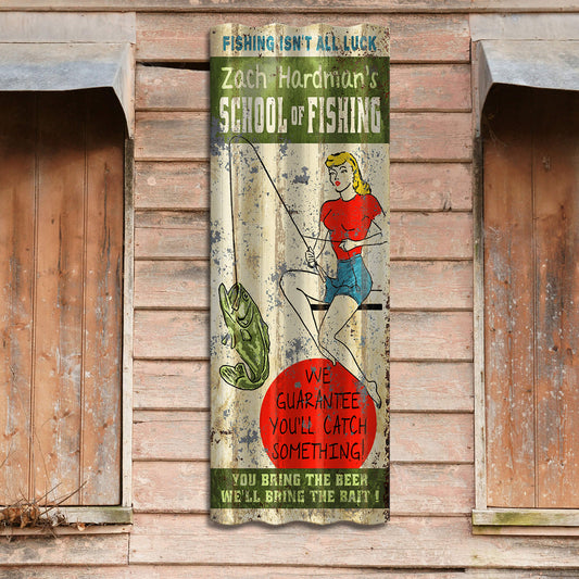 School of Fishing - Corrugated Metal Wall Art