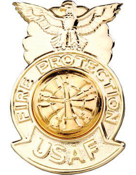 USAF Fire Chief Badge - Metal GOLD Five Bugles