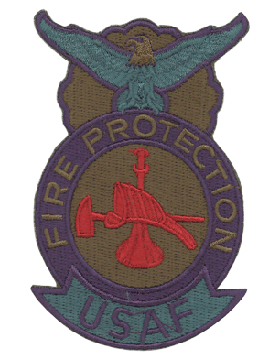 CLEARANCE - Vintage USAF Fire Protection Badge - Firefighter Bugle Hat and Axe