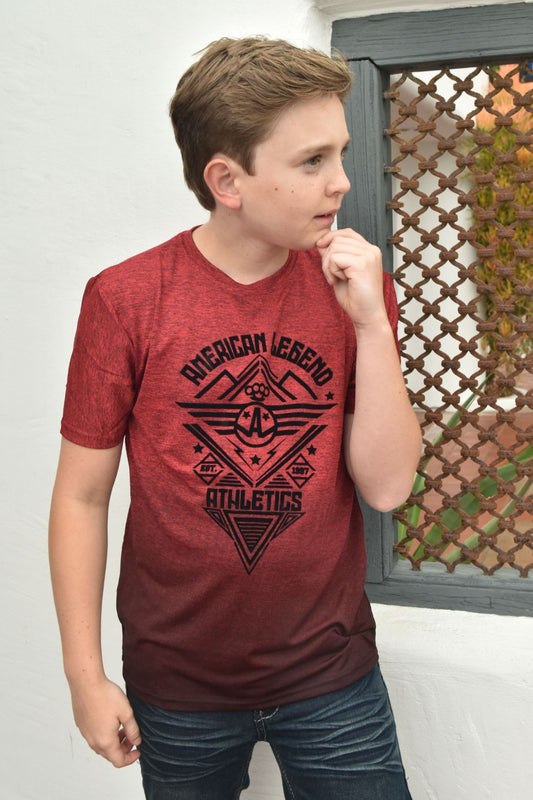 Kid's American Legend Red Ombre Quick Dry T-shirt