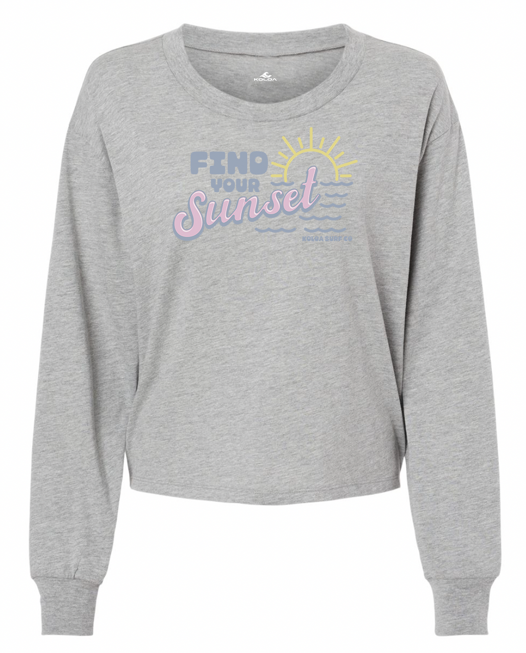 Koloa Vintage Sunset Long Sleeve Crop Tee