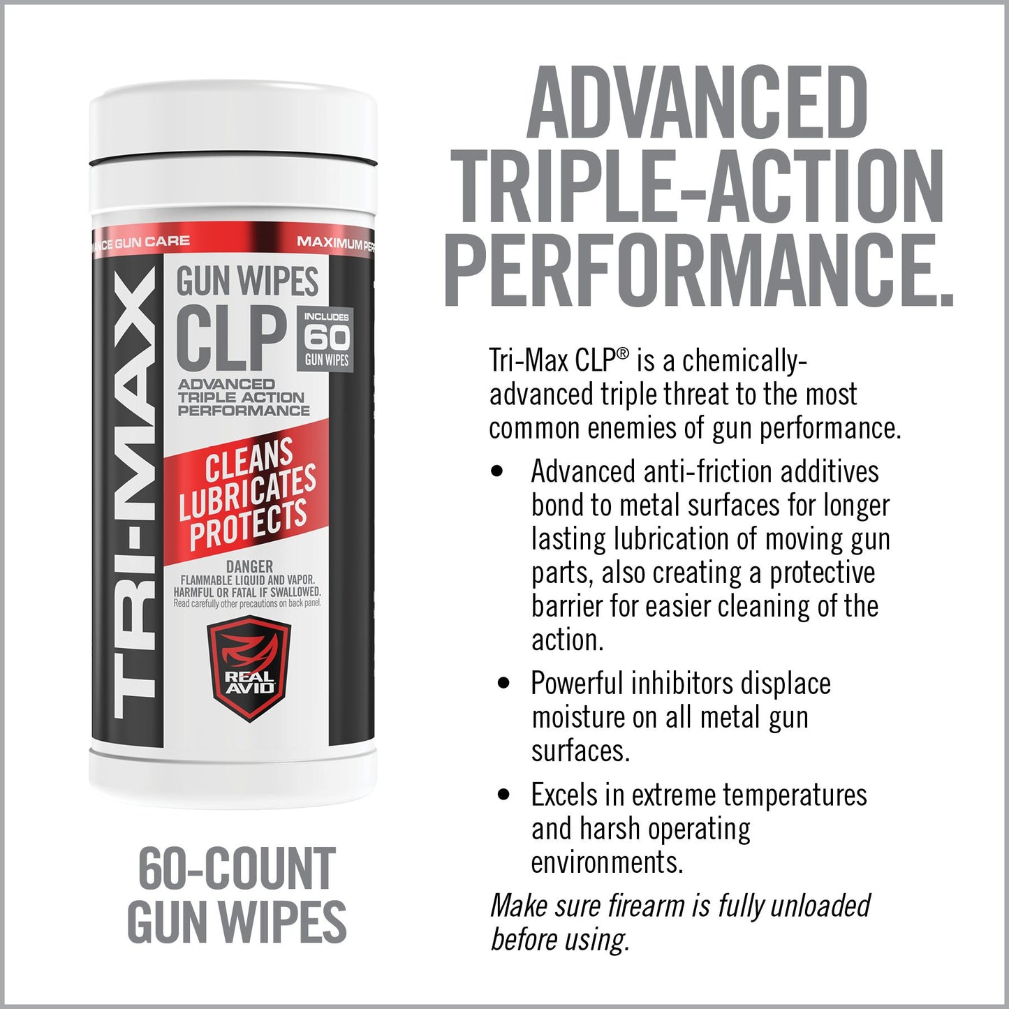 Tri-Max CLP® Gun Wipes - 60 Count Canister