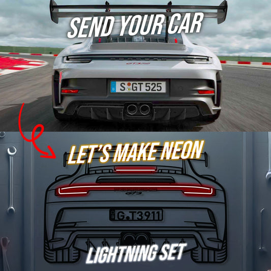 Your Personalized Metal Neon Car Wall Art - (Front and rear views only)