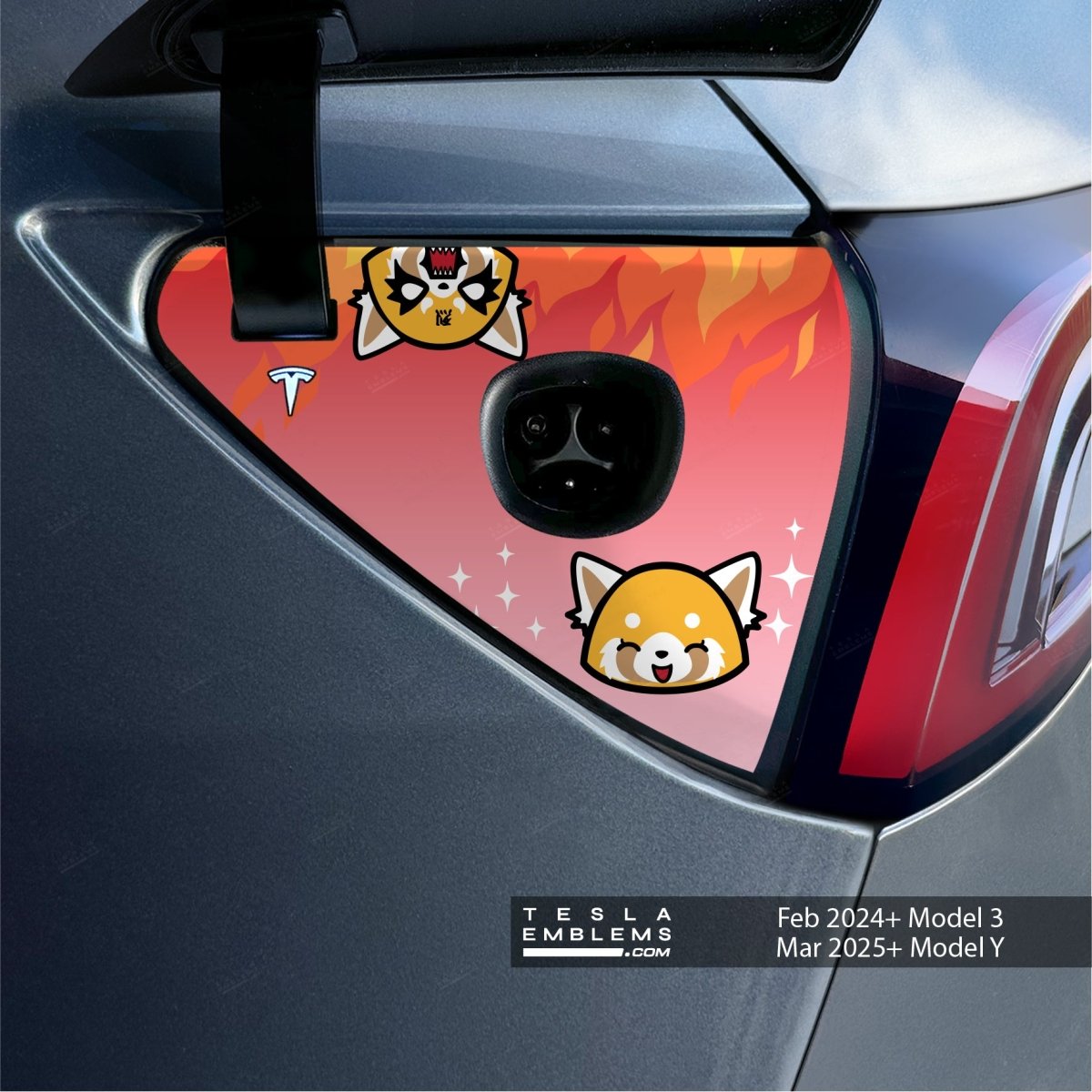Aggretsuko Tesla Charge Port Wrap | Model Y