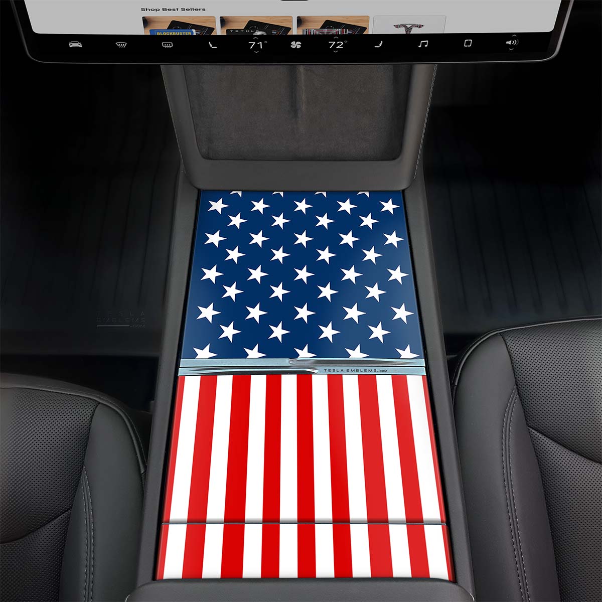 American Flag | Tesla Center Console Wrap Kit | Model Y 2026