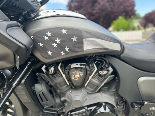 American Flag Tank Decal Set (B&W) for Indian Powerplus lineup