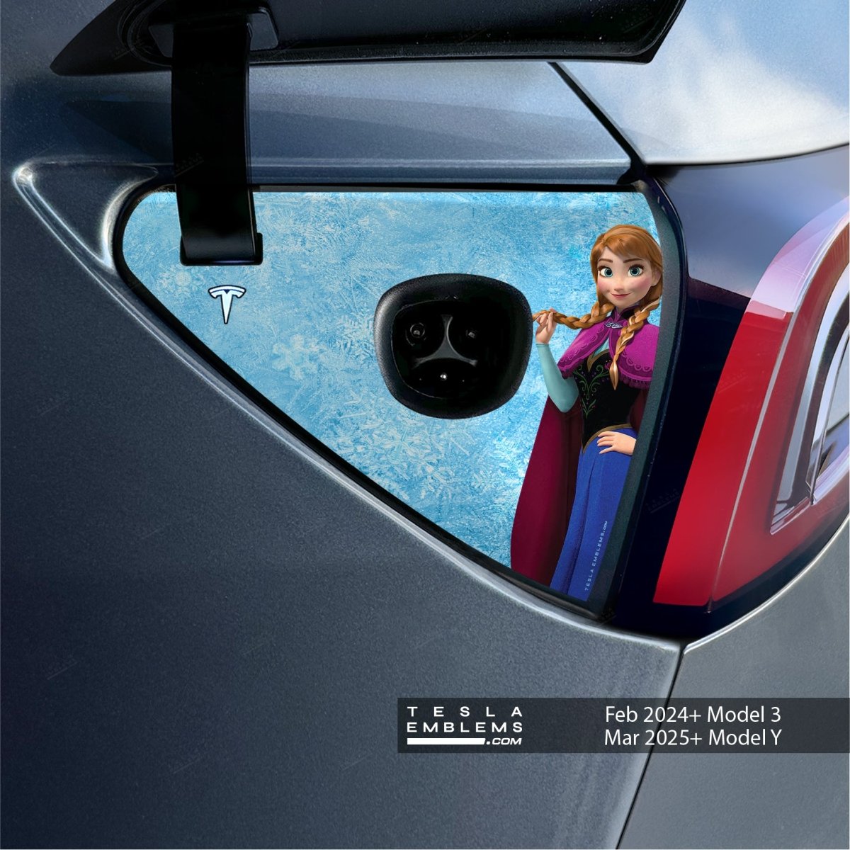 Frozen Anna Tesla Charge Port Wrap | Model Y